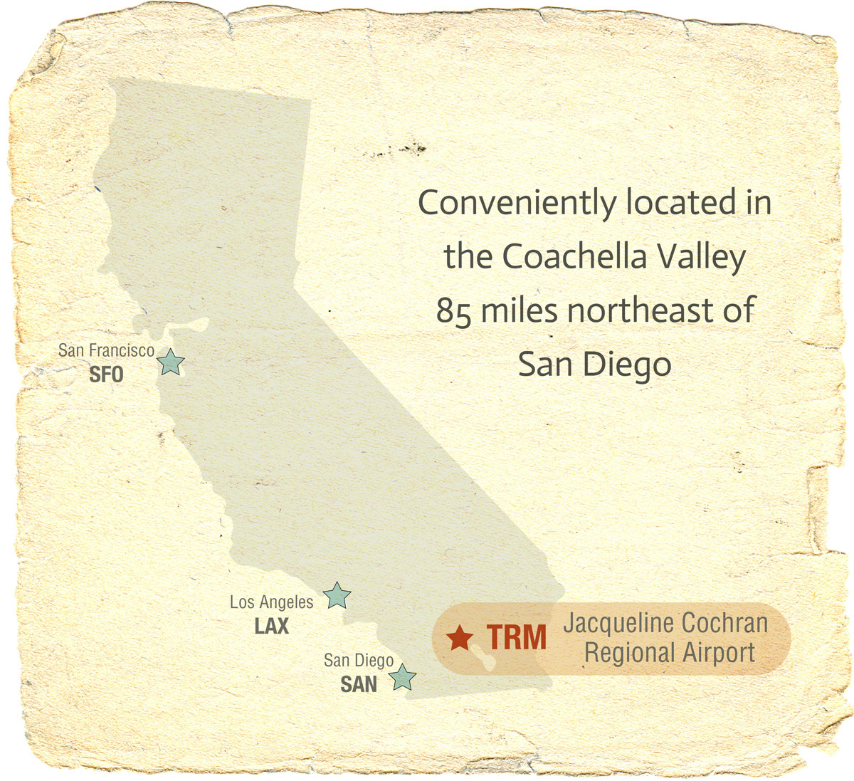 map of California showing TRM's proximity